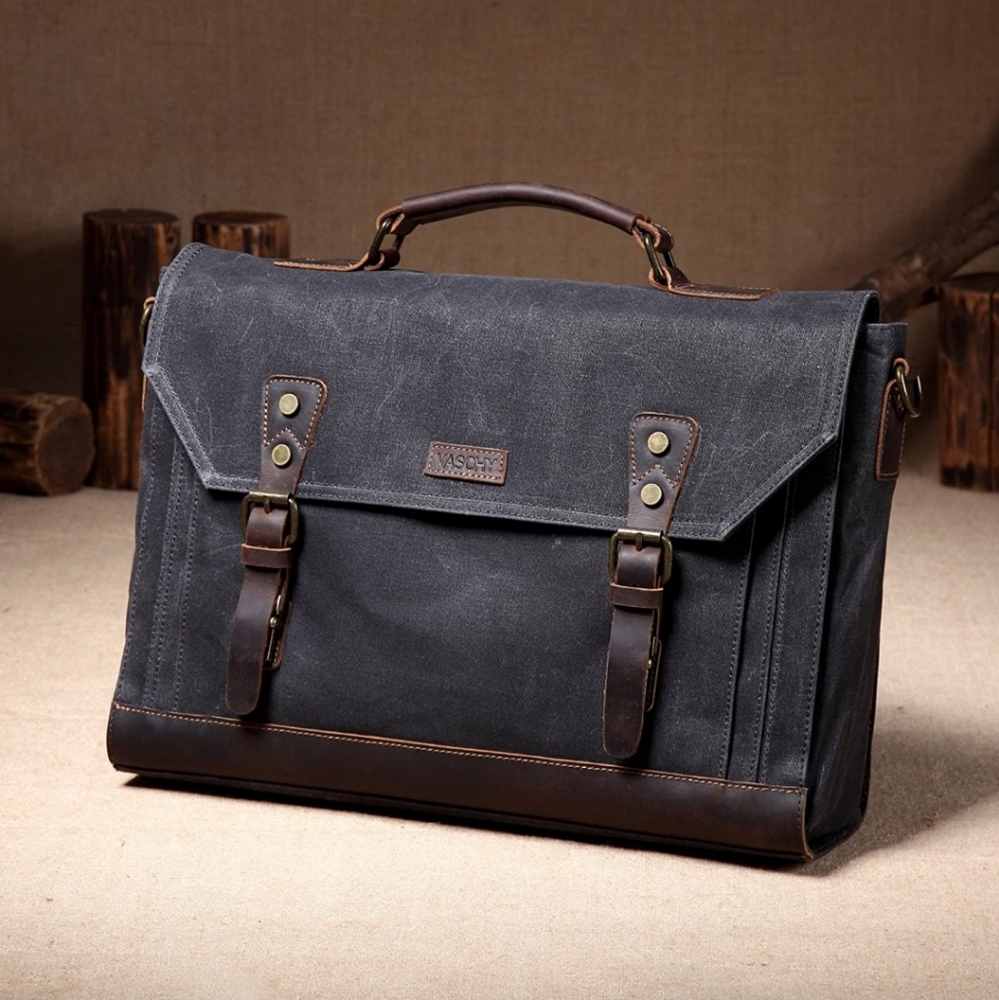 🌟Best Seller🌟 Waxed Canvas Leather Bag Work